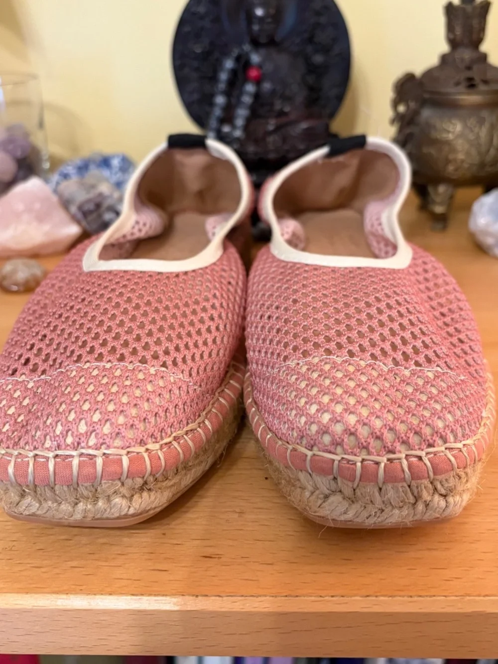 NWOT Naguisa Women 38 US 8 Mesh Espadrille Flat Free People Dusty Rose Cottage